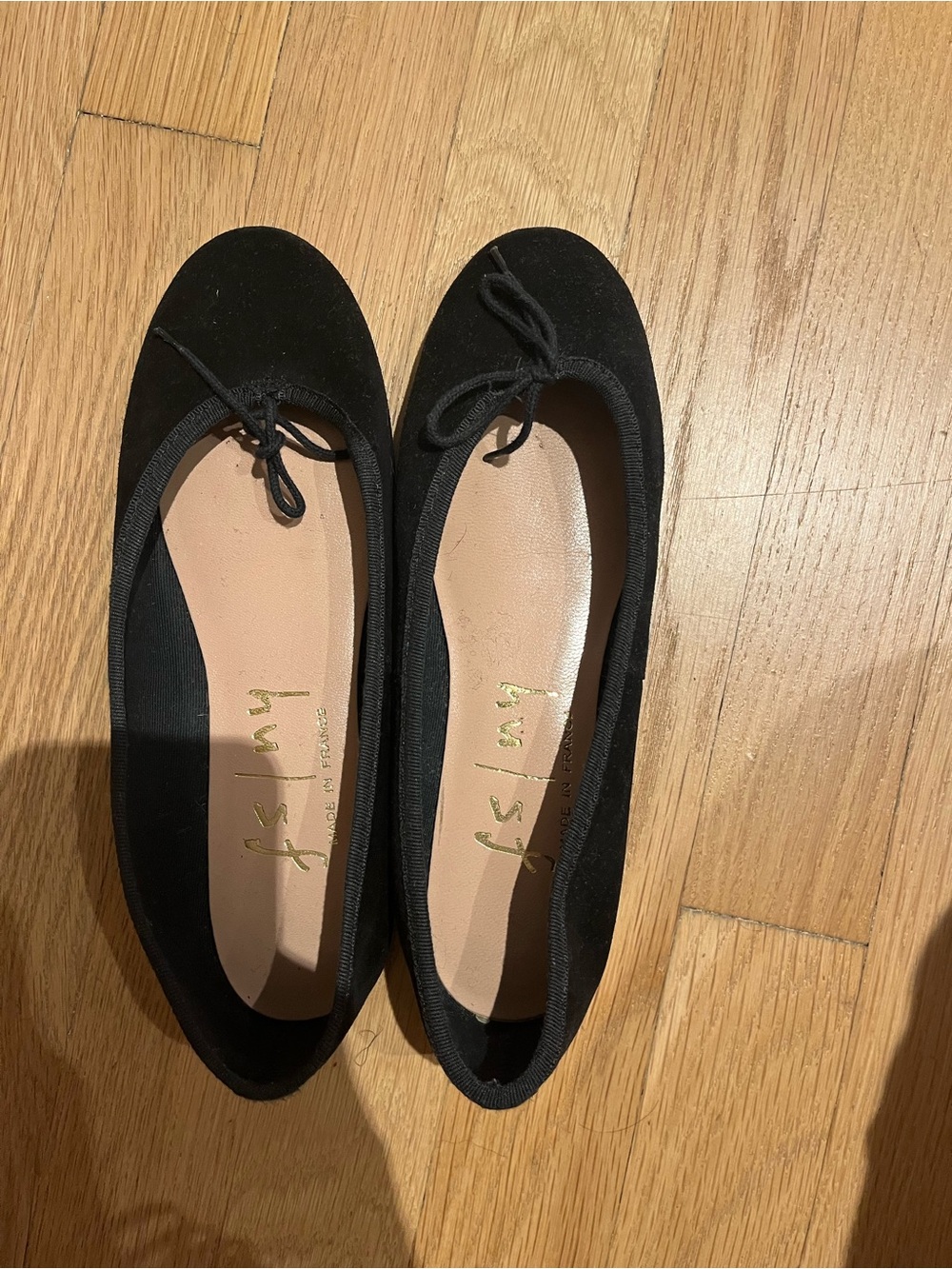 FSNY Black Suede Ballet Flats